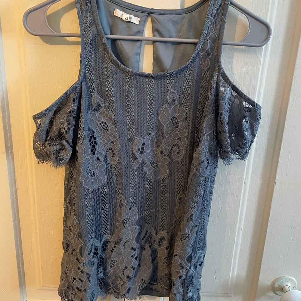 Maurices blue Lace tank top